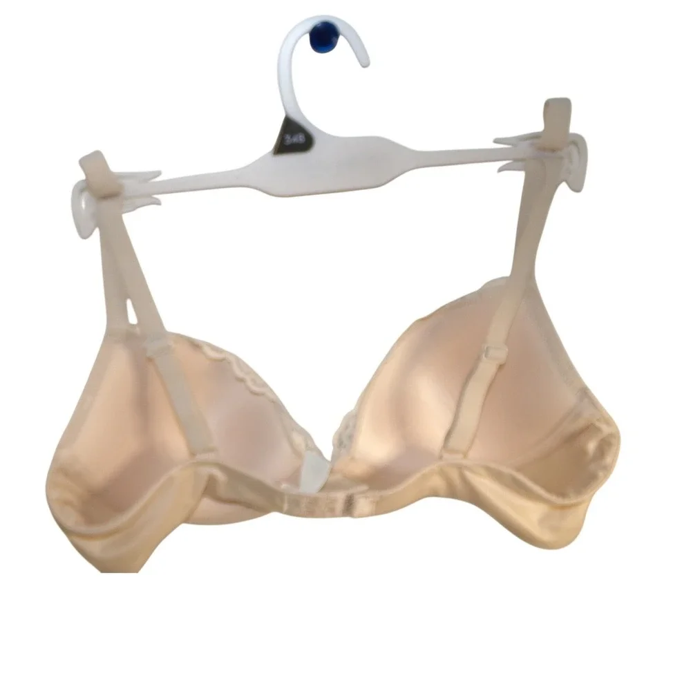 Laura Ashley Everyday‎ Comfort Lace Trim Underwire Bra Beige 34B NWT